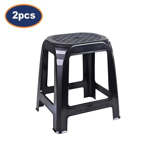 Plastic stools 2pcs black - 2pcs,