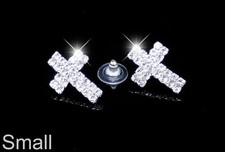 Cross Earrings, Double Line