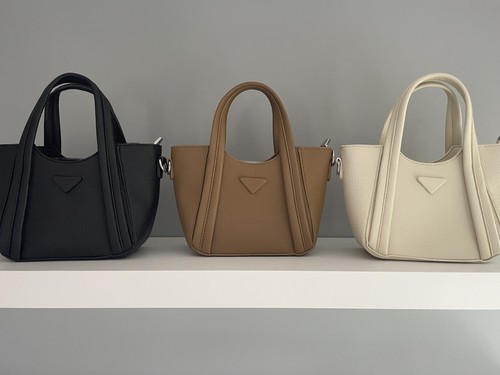 Faux calf leather grab - leather, bag