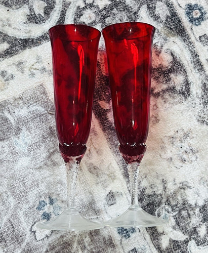 Red clear floral - 2x,