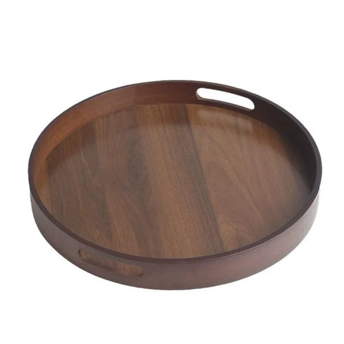 Round bamboo wooden serving - bamboo,