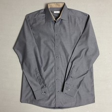 Eton Men’s Contemporary Fit Shirt L 16.5 42 Grey Long Sleeve Smart Cotton