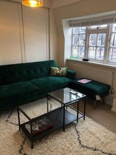 Green Sofa Bed With Stool - gallway 3-seater Clic-clac Sofa Bed