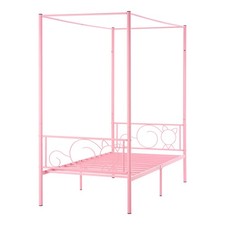 Uimoso Twin Size Metal Canopy Bed Frame with Headboard and Four Posts