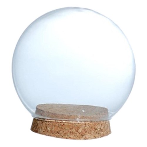Clear dome cloche with wooden - dome,