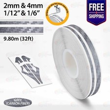 CARBON FIBER GREY 2mm & 4mm Roll Vinyl Pinstriping Double Stripe Lines Sticker