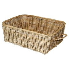 HUGE ANTIQUE VICTORIAN WICKER BASKET 102CM X 60CM EXTRA LARGE WOOD FIRE LOG BIN