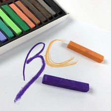 Chalk Pastels Soft Art Square Coloured Crayons 12 or 24 Pack for Schools Bright