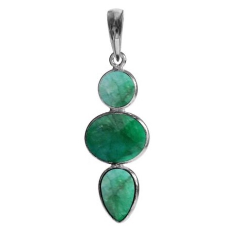 Emerald quartz pendant - , solid