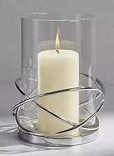 Decorative Silver Circular Lantern Hurricane Candle Holder Metal Frame for Pill
