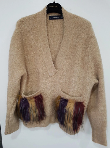 Zara beige boucle boxy - zara,
