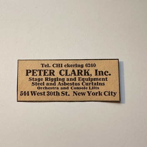 Peter clark inc stage - clark, rigging