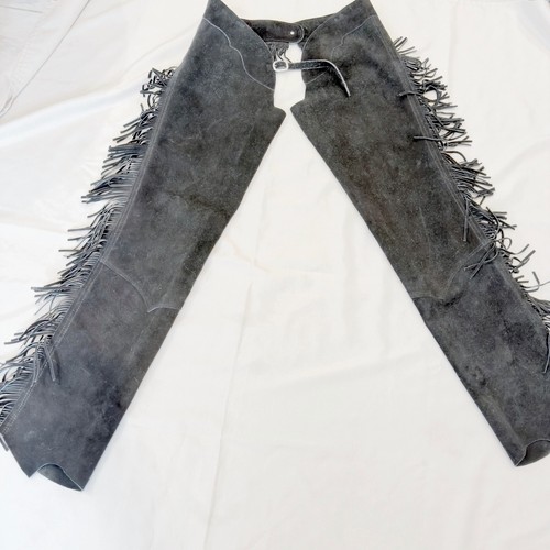 Vtg western chaps black - chaps, suede