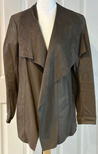 Stolen Heart ~Faux Leather Waterfall Jacket  - Brown - Size UK 16  - NWOT