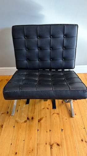 Barcelona chair black faux - barcelona,