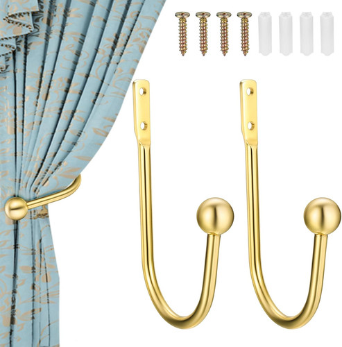 Metal curtain holdbacks - metal, holdbacks,