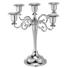 Candelabra Candle Holders Candlestick Stand for Taper Candles 10.4in Tall Silver