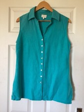 East turquoise blue 100 linen - east,