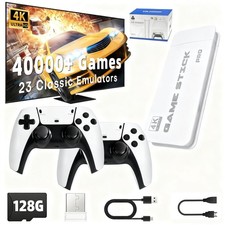 Video Game Console Retro 40000+ Games TV Stick 128G 4K HDMI 2Wireless Controller