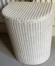 Vintage Genuine Lloyd Loom 'Lusty' Semi Circle Linen Laundry Basket
