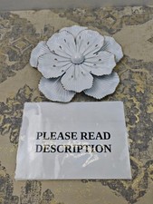 Metal Flower Wall Art Decor, 9' Rustic Modern Floral Sculpture, Distress (READ)