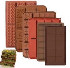 Silicone Chocolate Bar Mould Shapes Candy Mold Wax Melts Ice Cube Jelly Tray