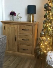 Solid Oak Set - SideBoard /console matching Coffee Table/TV Stand & Lamp Stand. 