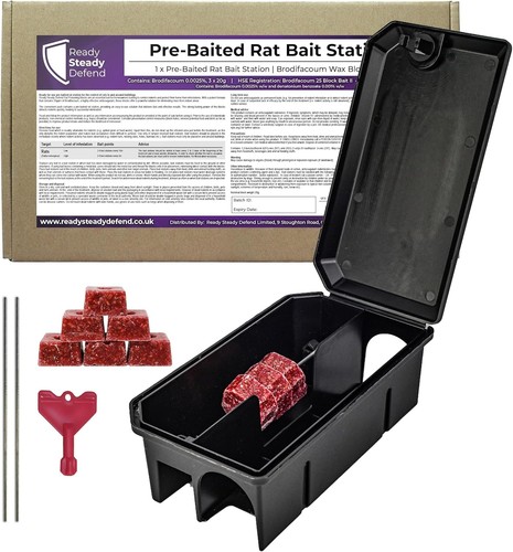 Pre baited rat box - baited,
