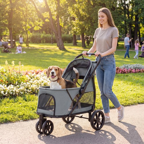 Pawhut dog stroller wheels - pawhut,