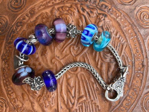 Trollbeads blue murano glass - trollbeads,