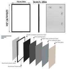 Large Rectangle Bathroom Mirror Black Frame Vanity Mirror Horizontal or Vertical