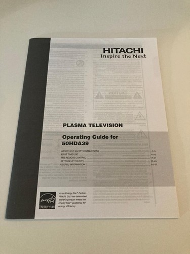 Hitachi operating guide - guide, for