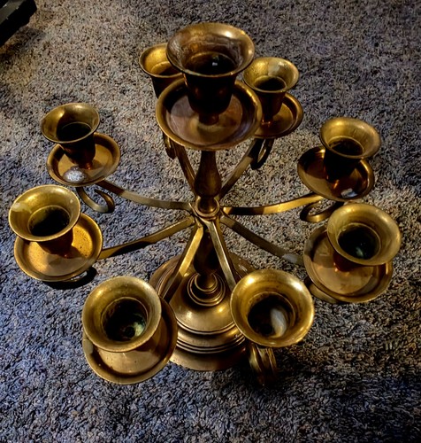 Brass candelabra vintage - vintage, 8-arm
