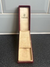 VINTAGE 1950s RED SUEDE TUDOR WATCH BOX IN GOOD CONDITION.