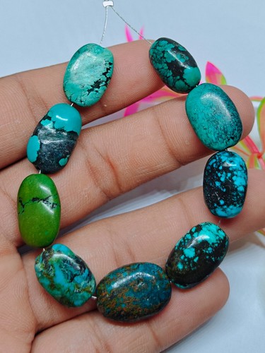 Tibetan turquoise oval - oval, beads