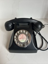 Working vintage old antique black bakelite dial telephone phone 1950s