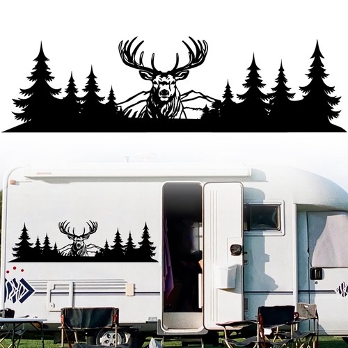 Car sticker mountain deer - car,