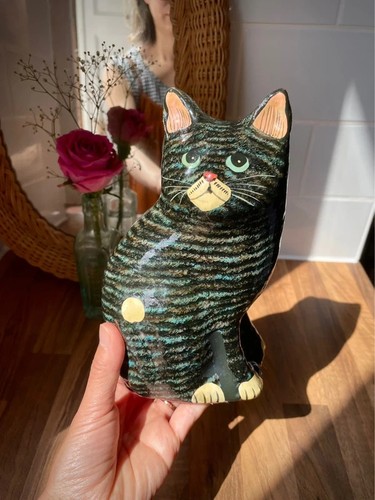 Vintage paper mache - paper, cat