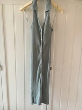 Zara Ribbed Halter Collar Neck Bodycon Midi Dress, Small S / 8