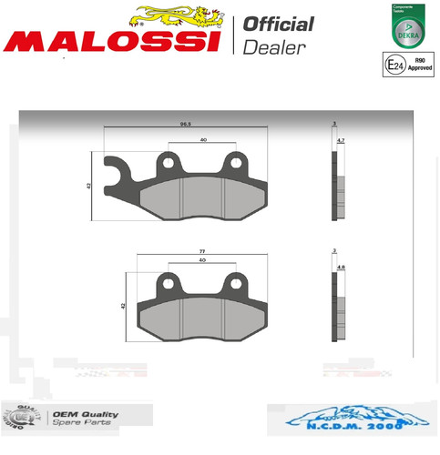 Malossi sport front brake pads - brake,