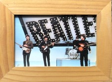 The Beatles Band Group Shot photo image in wood Pine Frame 18cm x 13cm