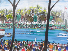 John Paddy Carstairs - Original Tempera & Gouache Painting - The Boat Race.