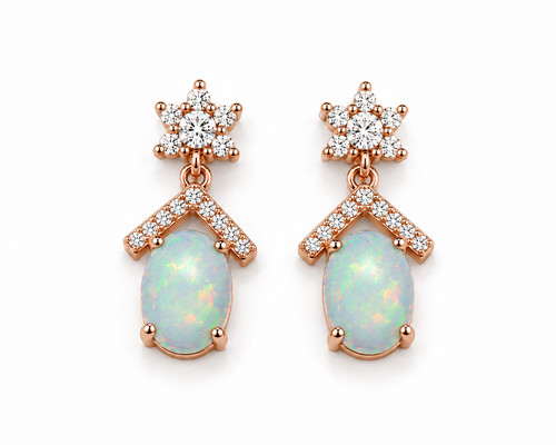 Fire opal dangle earrings - opal,