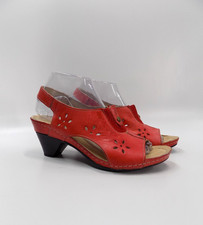 Pavers Sandals Red Leather UK