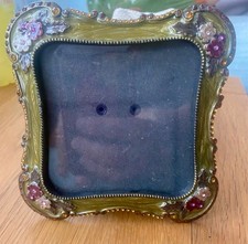 Art Nouveau Inspired Jewelled Enamel Photo Frame - 3.5 x 3.5"