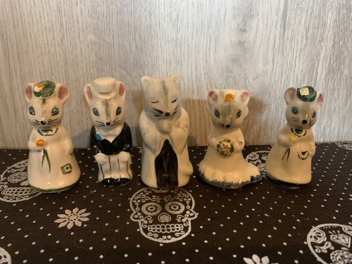 Vintage ceramic mouse group - vintage,