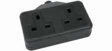 Rubber 2 Gang Trailing Sockets