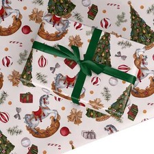 Rocking Horse Christmas Wrapping Paper Gift Wrap