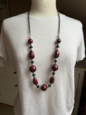 Chunky Bead Necklace Dark Red