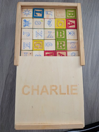 Wooden toy play - play, stacking